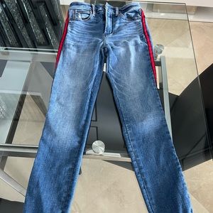 Abercrombie skinny jeans w red stripe